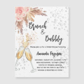 Brunch Bubbly Brautparty Blush Pampen Luxus Magneteinladung (Vorderseite)