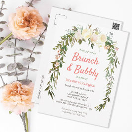 Brunch & Bubbly Brautparty Boho Einladung Postkarte