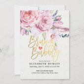 Brunch & Bubbly Brautparty Boho Floral Feather Einladung (Vorderseite)