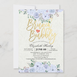 Brunch Bubbly Brautparty Chic Watercolor Floral Einladung