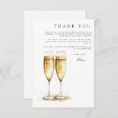 Brunch & Bubbly Brautparty Danke Karte (Vorne/Hinten)