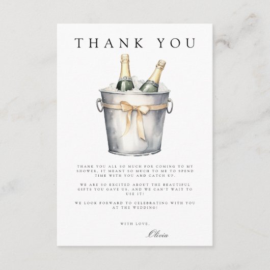 Brunch & Bubbly Brautparty Danke Karte (Vorderseite)