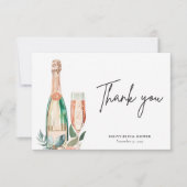 Brunch & Bubbly Brautparty Dankeskarte (Vorderseite)