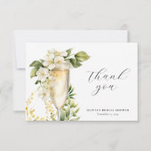 Brunch & Bubbly Brautparty Dankeskarte (Vorderseite)