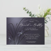 Brunch Bubbly Brautparty Dusty Plum Dragonfly Einladung (Stehend Vorderseite)
