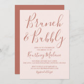 Brunch & Bubbly Brautparty Einladung (Vorne/Hinten)