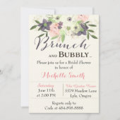 Brunch & Bubbly Brautparty Einladung (Vorderseite)