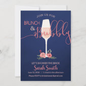 Brunch & Bubbly Brautparty Einladung (Vorderseite)