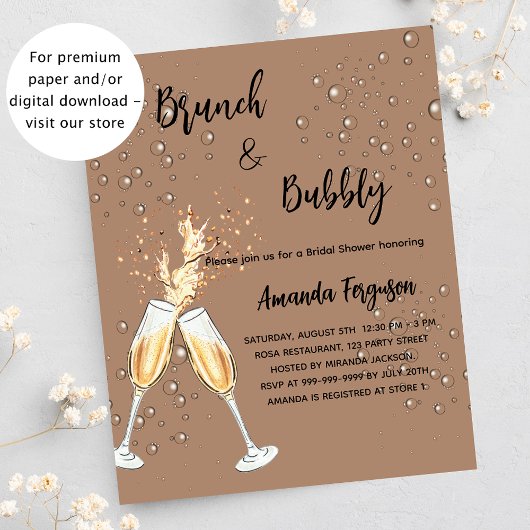 Brunch Bubbly Brautparty-Einladung Flyer