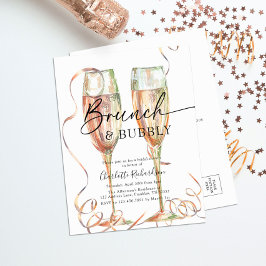 Brunch & Bubbly Brautparty Einladungspostkarte