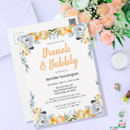 Brunch & Bubbly Brautparty Floral Boho Postkarte