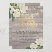 Brunch & Bubbly Brautparty Floral String Lights Einladung (Vorne/Hinten)