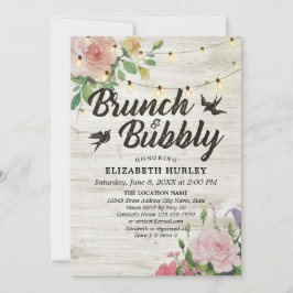 Brunch & Bubbly Brautparty Floral String Lights Einladung