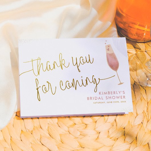 Brunch & Bubbly Brautparty Gold Vielen Dank Dankeskarte