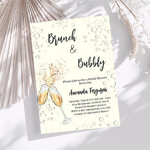 Brunch Bubbly Brautparty jubelt Elfenbein Einladung