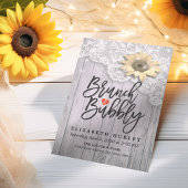 Brunch & Bubbly Brautparty Lace Sunflower Wood Einladung