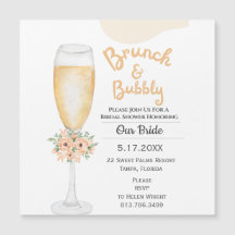 Brunch & Bubbly Brautparty Magnet Einladung