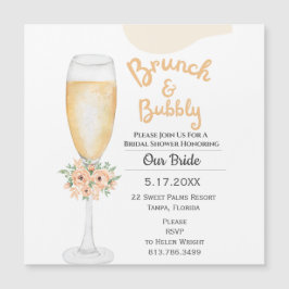 Brunch & Bubbly Brautparty Magnet Einladung