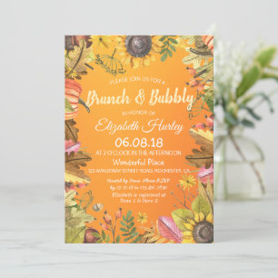Brunch & Bubbly Brautparty Maple Blätter Pumpkin Einladung