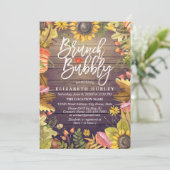 Brunch & Bubbly Brautparty Maple Blätter Pumpkin Einladung (Stehend Vorderseite)