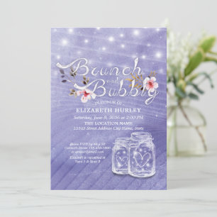 Brunch Bubbly Brautparty Mason Jar String Light Einladung
