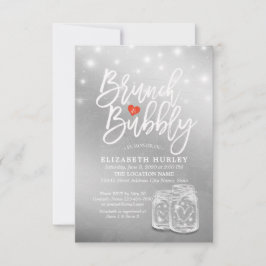 Brunch Bubbly Brautparty Mason Jar String Light Einladung