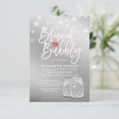Brunch Bubbly Brautparty Mason Jar String Light Einladung (Stehend Vorderseite)