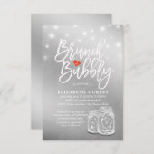 Brunch Bubbly Brautparty Mason Jar String Light Einladung (Vorne/Hinten)