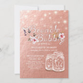 Brunch & Bubbly Brautparty Mason Jars Rose Gold Einladung (Vorderseite)