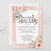 Brunch & Bubbly Brautparty Moderne Blume Einladung (Vorderseite)