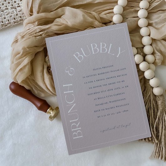 Brunch & Bubbly Brautparty Party Einladung