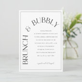 Brunch & Bubbly Brautparty Party Einladung (Stehend Vorderseite)