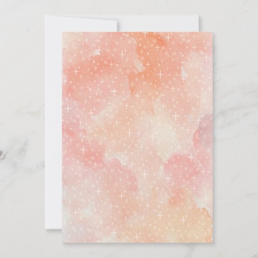 Brunch Bubbly Brautparty Peach Apricot Einladung (Rückseite)