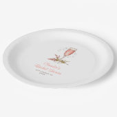 Brunch Bubbly Brautparty Peach Apricot Pappteller (Schrägansicht)