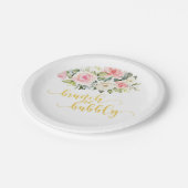 Brunch & Bubbly Brautparty Plate - Goldtext Pappteller (Schrägansicht)