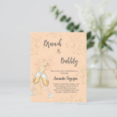 Brunch Bubbly Brautparty Punch Einladung (Stehend Vorderseite)