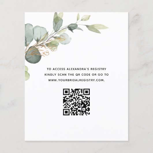 Brunch & Bubbly Brautparty QR Code Einladung Flyer (Hinten)