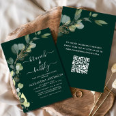 Brunch & Bubbly Brautparty QR Code Eukalyptus Einladung
