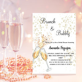 Brunch Bubbly Brautparty Rosa Luxus Einladung