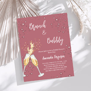 Brunch Bubbly Brautparty Rose Goldeinladung