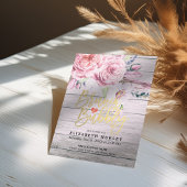 Brunch & Bubbly Brautparty Rustikales Holz Einladung