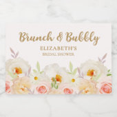 Brunch & Bubbly Brautparty Schaumweinetikett (Einzelnes Label)