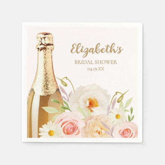 Brunch & Bubbly Brautparty Serviette (Vorderseite)