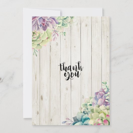 Brunch Bubbly Brautparty Sukkulent Rustikales Holz Einladung (Rückseite)