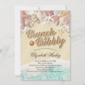 Brunch Bubbly Brautparty Summer Beach Starfish Einladung (Vorderseite)
