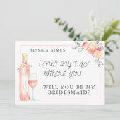 Brunch & Bubbly Bridal Brunch Bridal Bridesmaid Ca Einladung (Stehend Vorderseite)