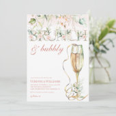Brunch & Bubbly Bridal Dusche Einladung (Stehend Vorderseite)