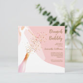 Brunch Bubbly Bridal Dusche Einladung (Stehend Vorderseite)