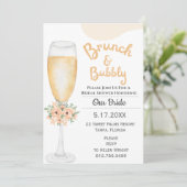 Brunch & Bubbly Bridal Dusche Einladung (Stehend Vorderseite)