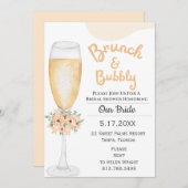 Brunch & Bubbly Bridal Dusche Einladung (Vorne/Hinten)